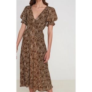 Faithfull The Brand Marie Louise Midi Leopard Dres